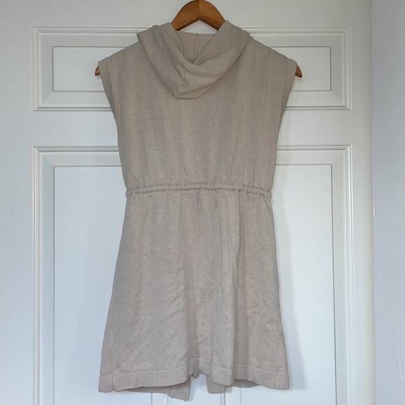 PROJECT 1951 Linen Blend Hooded Drawstring Sleeveless Cardi Small S RESORT - Picture 5 of 6